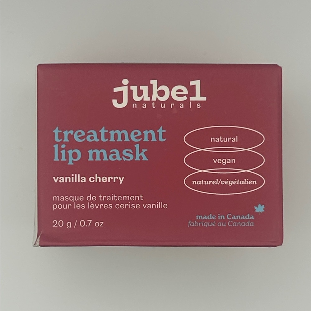 NEW jubel naturals Vanilla Cherry Treatment Lip Mask